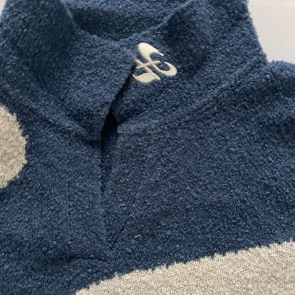 HONOR THE GIFT Sunrise Collared Sweater Blue Sz M Crop Embroidery Streetwear - Picture 3 of 5